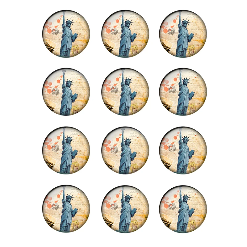 Кабошоны стеклянные с узором в виде статуи Свободы 10-25 мм 24 шт./лот T163 - купить по
