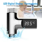 Цифровой светодиодный термометр для душа, измеритель температуры воды на кране в кухне и ванной комнате, с монитором и самогенерирующим электричеством