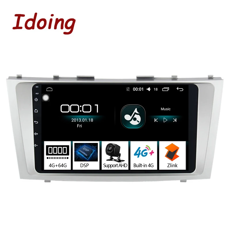 Автомобильный мультимедийный плеер Idoing 9 &quot GPS Android 4G для Toyota Camry 7 XV 40 2006 2011