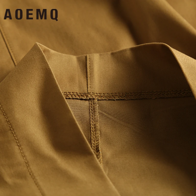 AOEMQ юбки сплошной хаки/черный цвет офисные женские юбки с ремнем Регулируемая Талия военная форма низ юбки Одежда