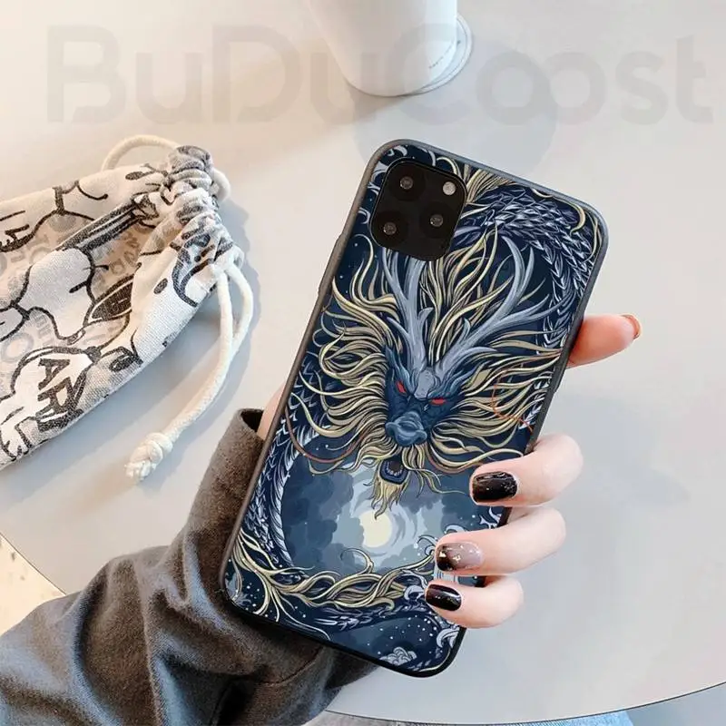 Чехол Hrmes для телефона в китайском стиле с изображением дракона iphone 11 Pro11 Pro Max X XS XR