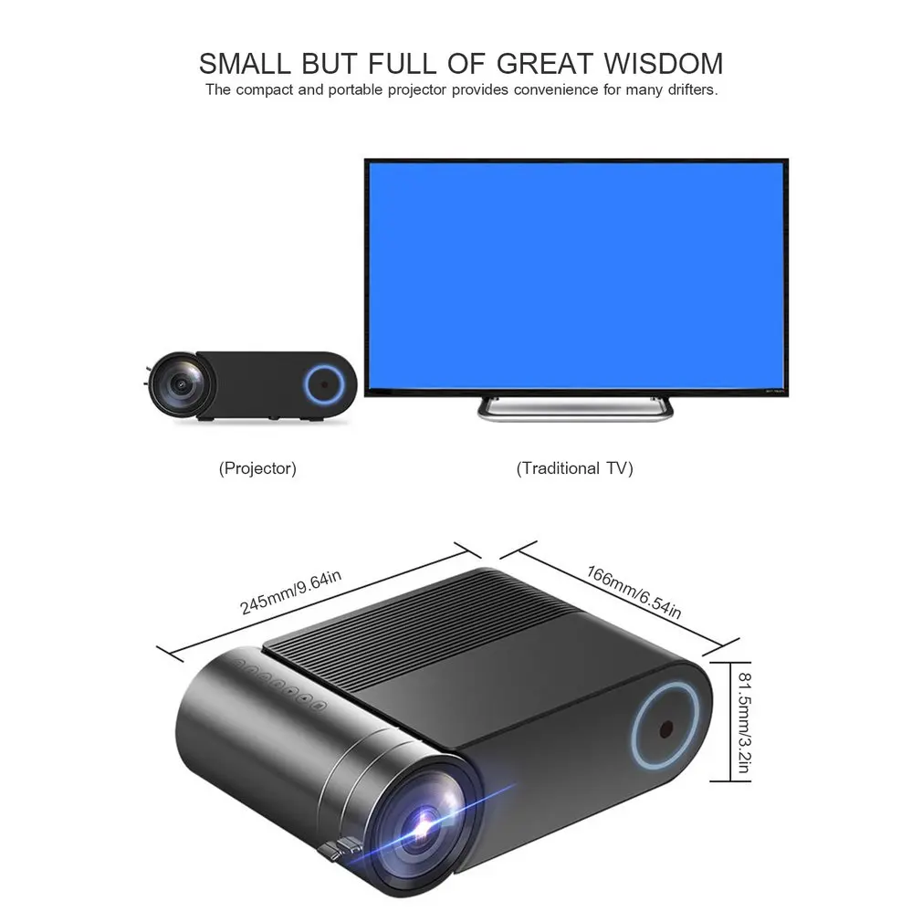 Yg550 HD 720P светодиодный проектор для 1080P беспроводной WiFi мультиэкранный