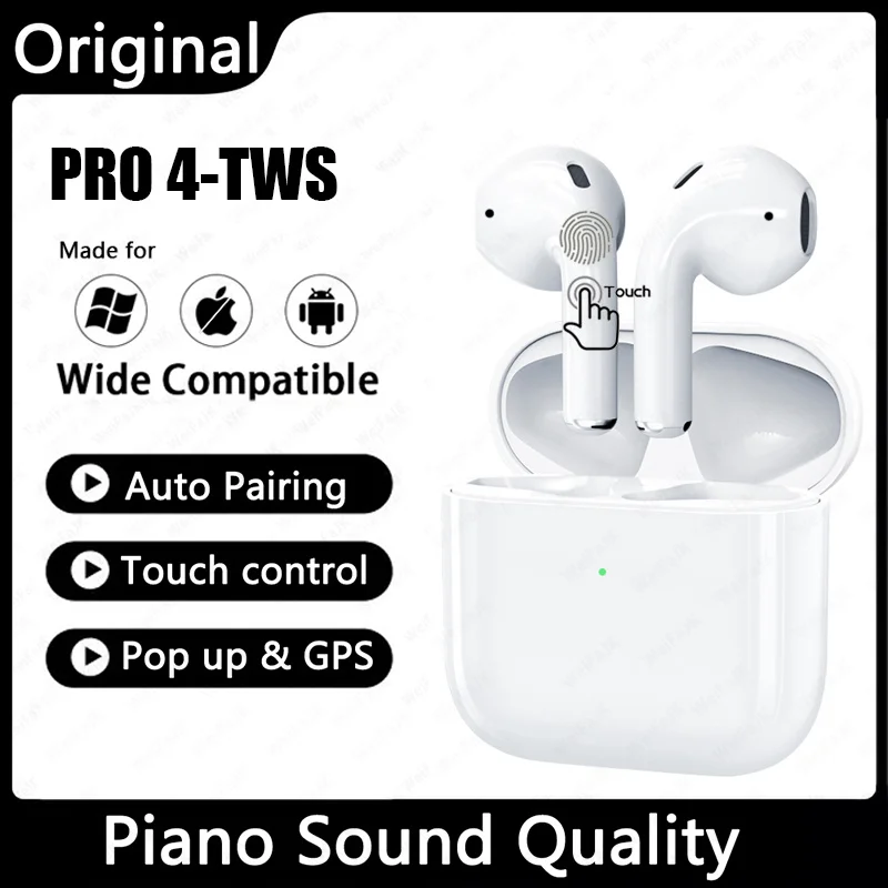 Беспроводные наушники TWS Pods Pro 4 Bluetooth-наушники-вкладыши игровая гарнитура для