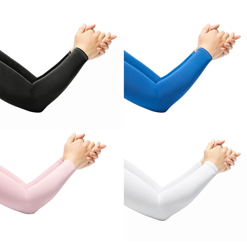 

1PC Cycling Arm Sleeves Sun Protection Ice Silk Cooling Arm Cover UV Protection Sunscreen Seamless Elastic Arm Warmer