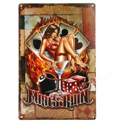 Винтажный Ретро сексуальный Pin Up Girl оловянный знак металлический Декор|Таблички