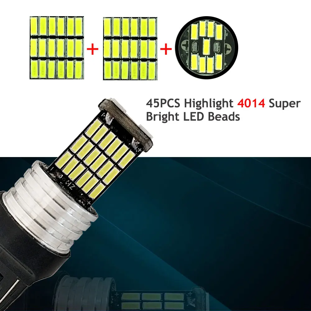 2 шт. W21 5 Вт T20 7443 Светодиодные лампы 680Lm белый 45SMD 4014 автоматический обратный резервный лампа DRL автомобилей сигнала поворота светильник 12V