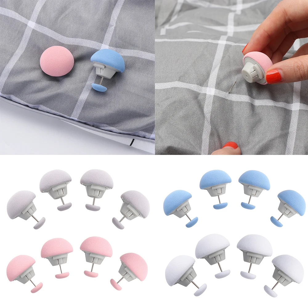 

4Pcs/Pack Mushroom Shape Quilt Holder solid Color Non-Slip Blanket Quilt Clip One-Click To Unlock Sheets Household Accessories