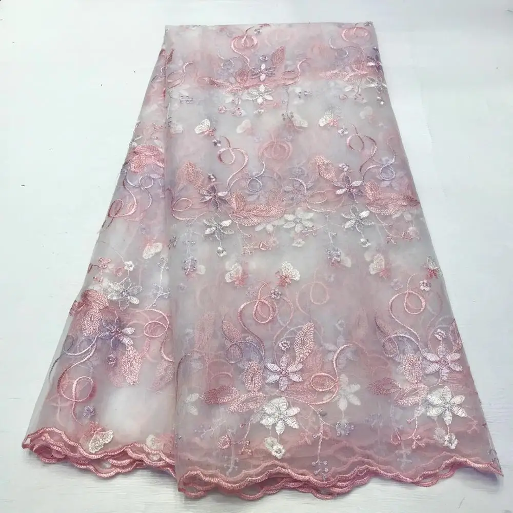 Цена оптовой продажи новинка французское Тюлевое Кружево Ткань 5 ярдов