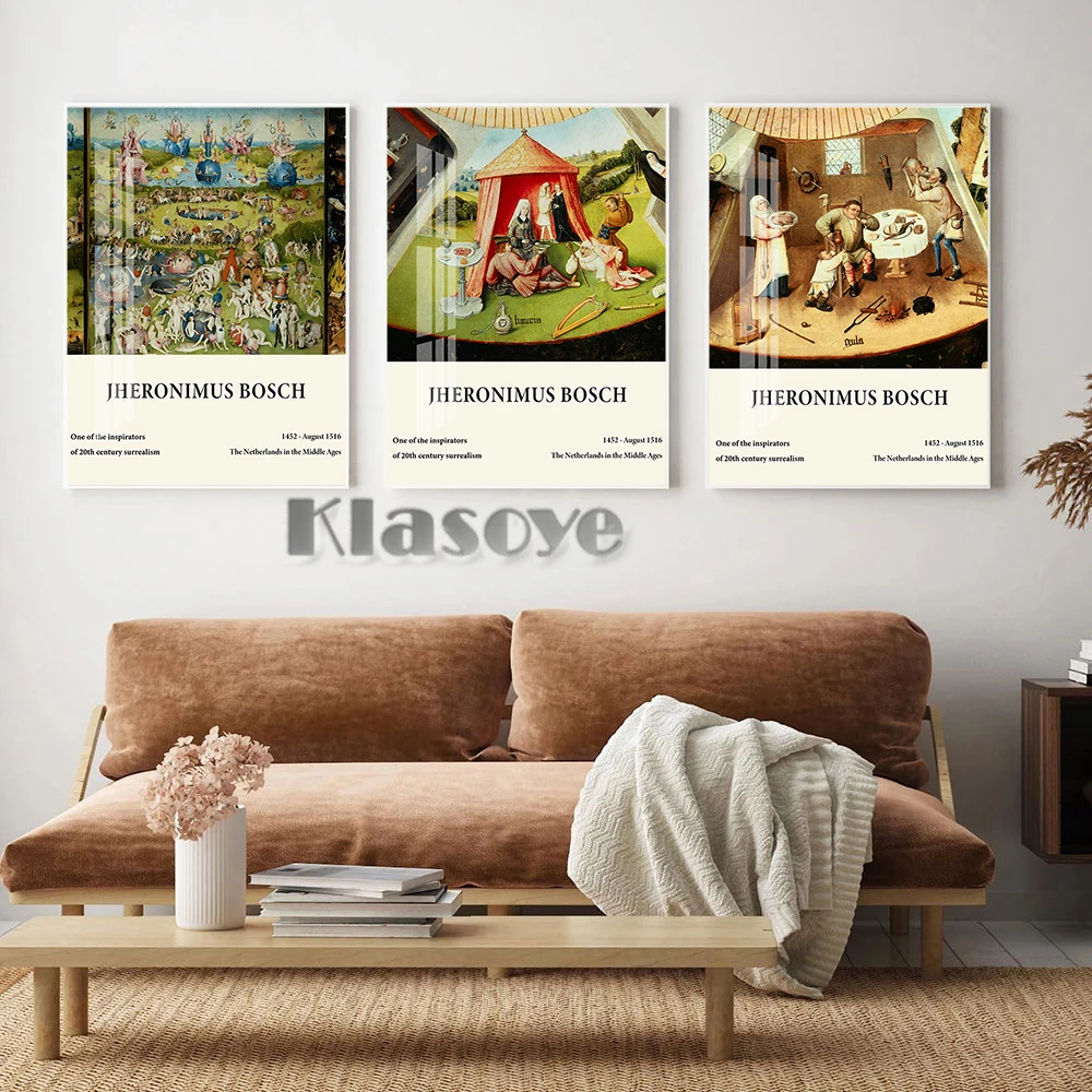 Ретро-постер еотнимус Bosch эпохи Возрождения готические настенные художественные