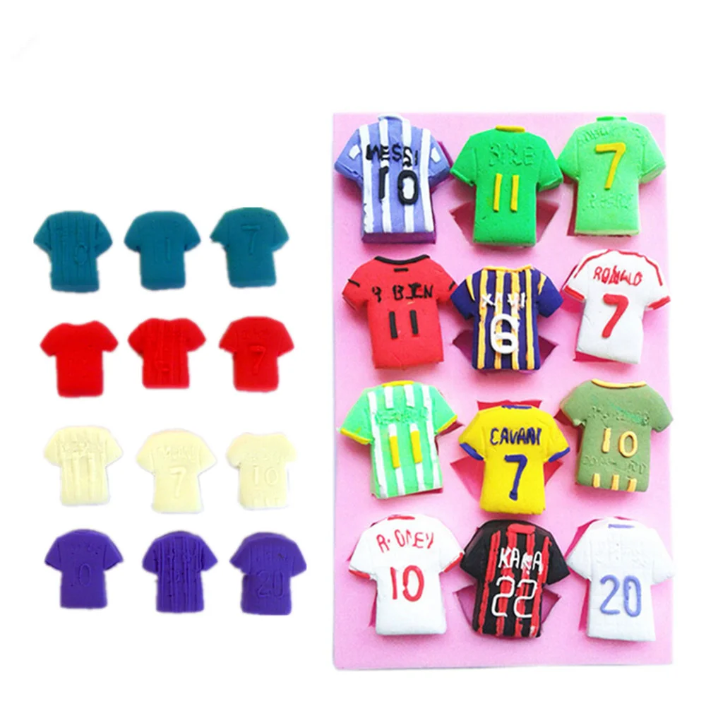 Футбол Джерси торт украшение Жидкая силиконовая форма шоколадное торта