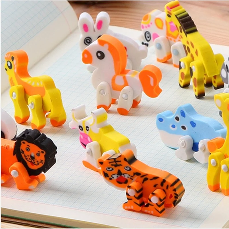 

Kawaii Three-dimensional Detachable Creative Animal Cute Cartoon Eraser Student Prize Wholesale Kids School Supplies Stationary