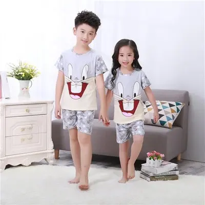 Детская одежда для сна мальчиков пижамы маленьких девочек новые летние