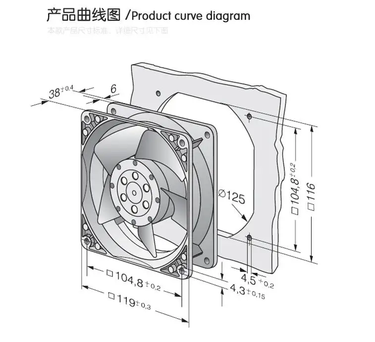 

ebmpapst 4650NWR-059 AC 230V 18W 120x120x38mm Server Cooling Fan