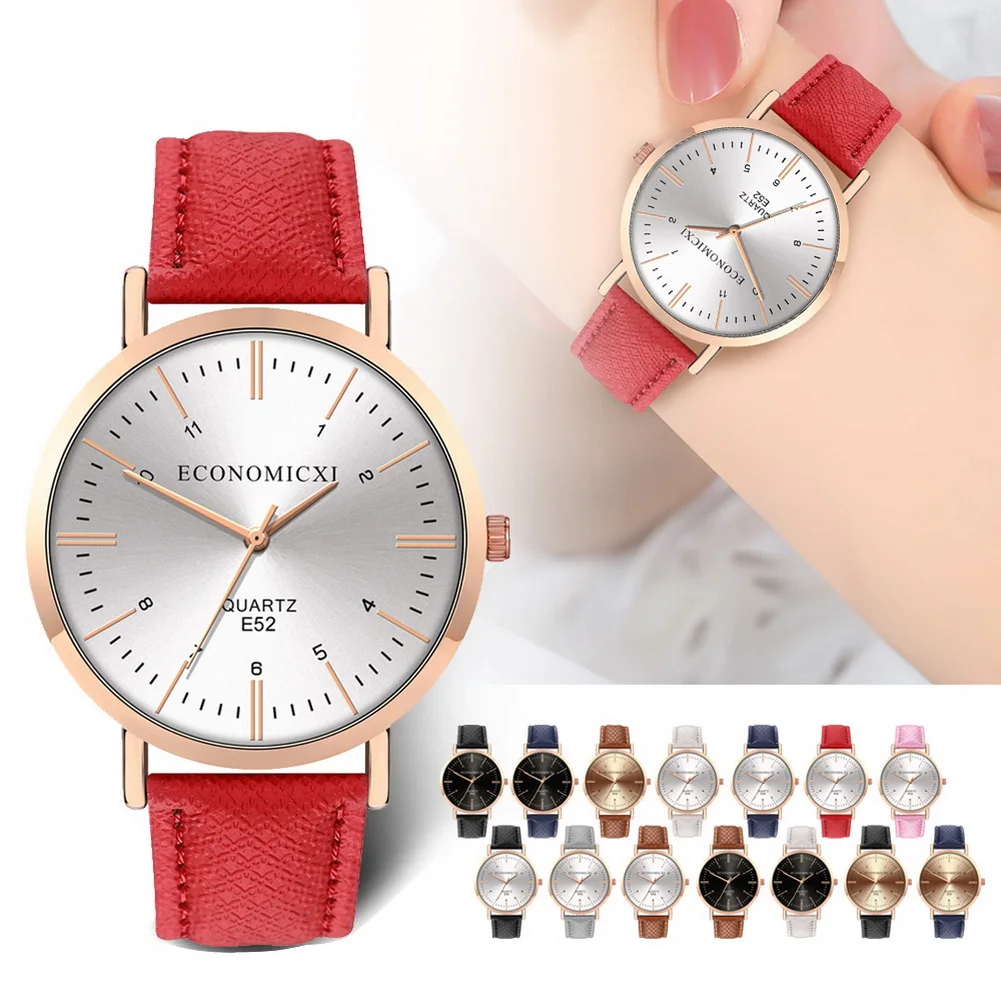 Часы наручные женские кварцевые с круглым циферблатом модные повседневные