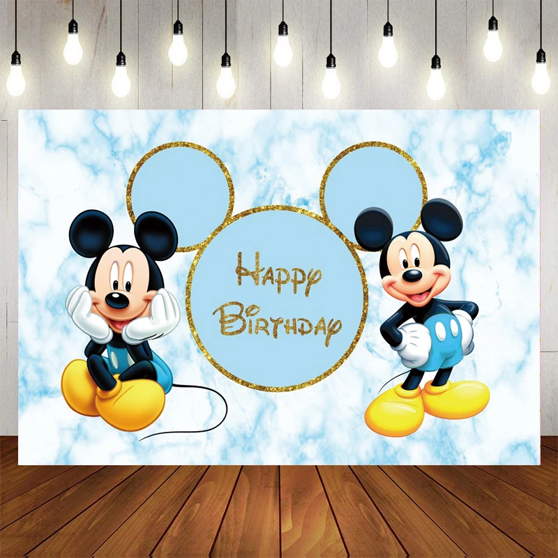 

Children's Birthday Decoration Wedding Disney Mickey Mouse Minnie Mickey Party Backdrops Custom Background Wall Photozone Event