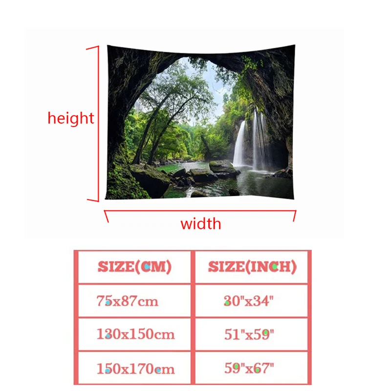 Гобелен 3d напечатанный настенный гобелен полиэстер ткань водопад Гора с принтом