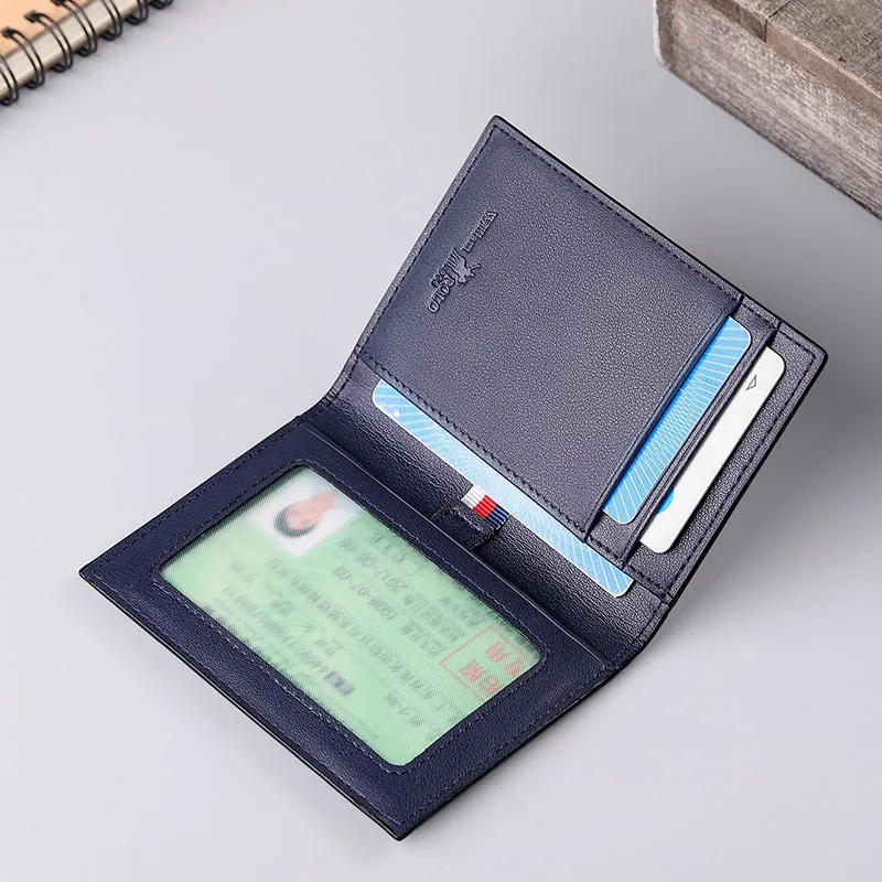 Тонкий мини-кошелек WILLIAMPOLO для мужчин и женщин кожаный джинсовый бумажник с