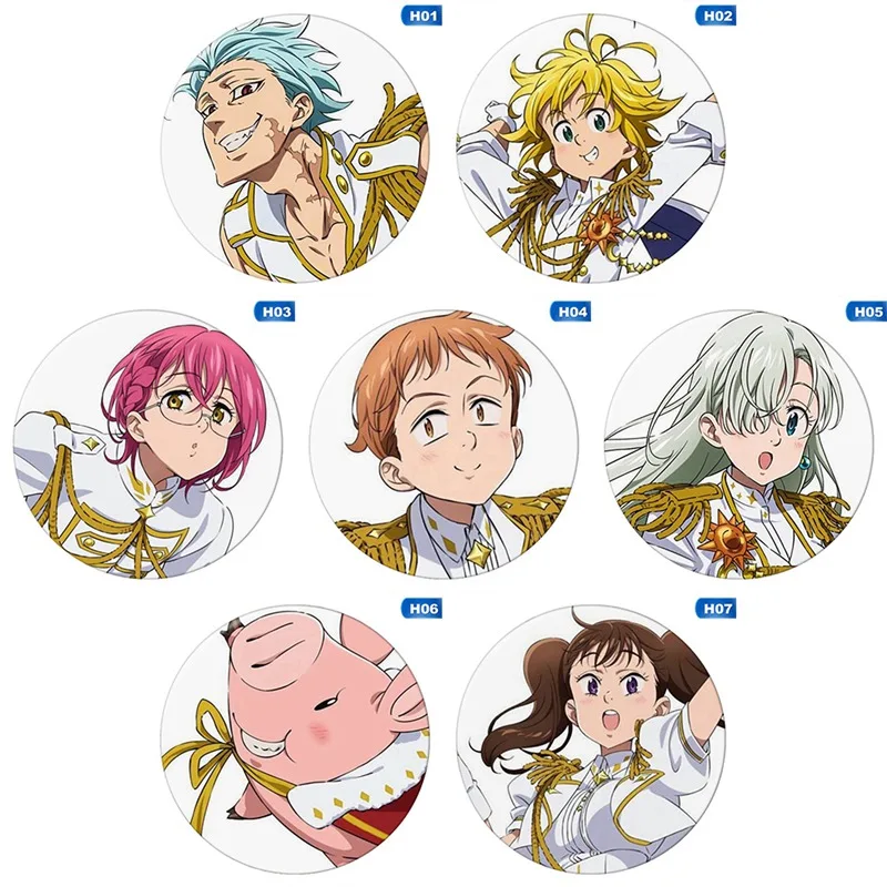 The Seven Deadly Sins Anime Badge Meliodas Ban King Gowther Elizabeth Liones Diane Nanatsu no Taizai Metal Badge Brooch Pins