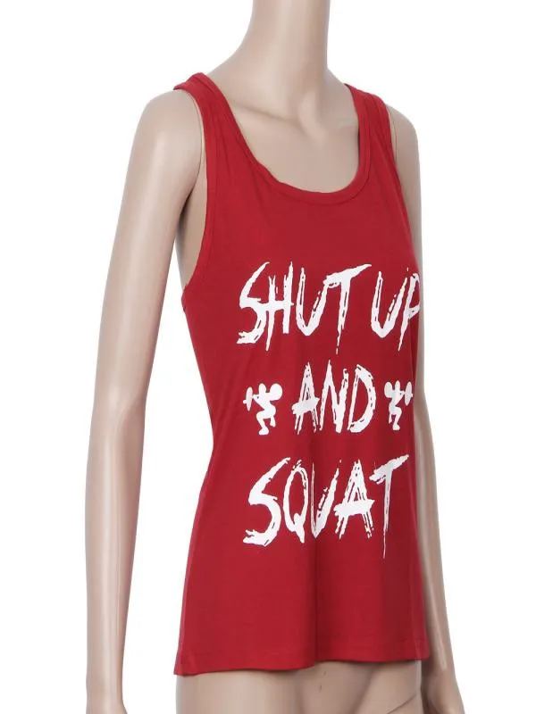 Лето 2019 женские майки без рукавов с буквенным принтом круглый вырез свободная