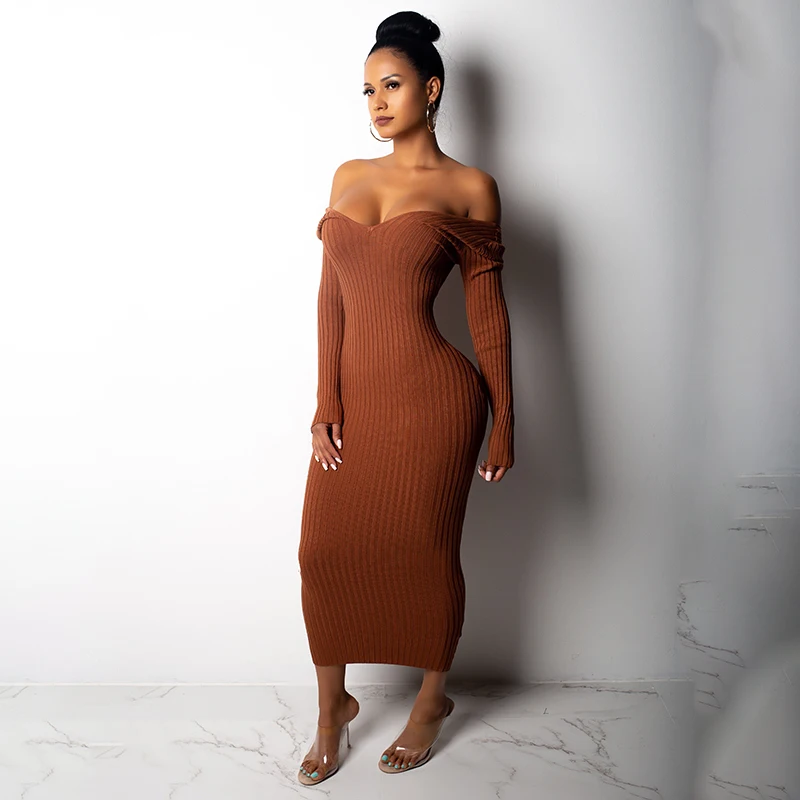 Женское трикотажное платье с длинным рукавом NATTEMAID Осеннее элегантное