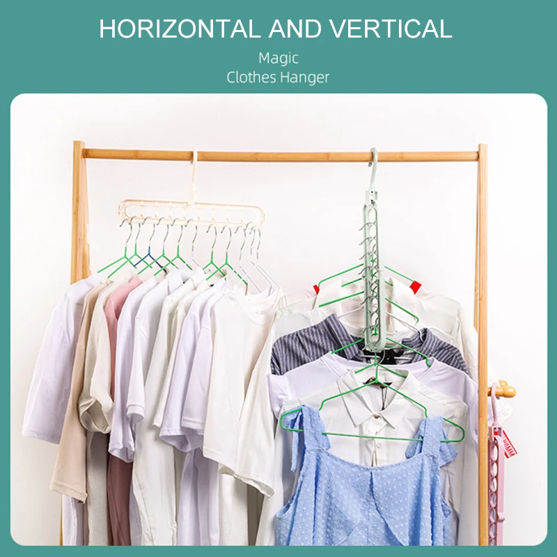 Многофункциональная складная вешалка волшебная вращающаяся с девятью