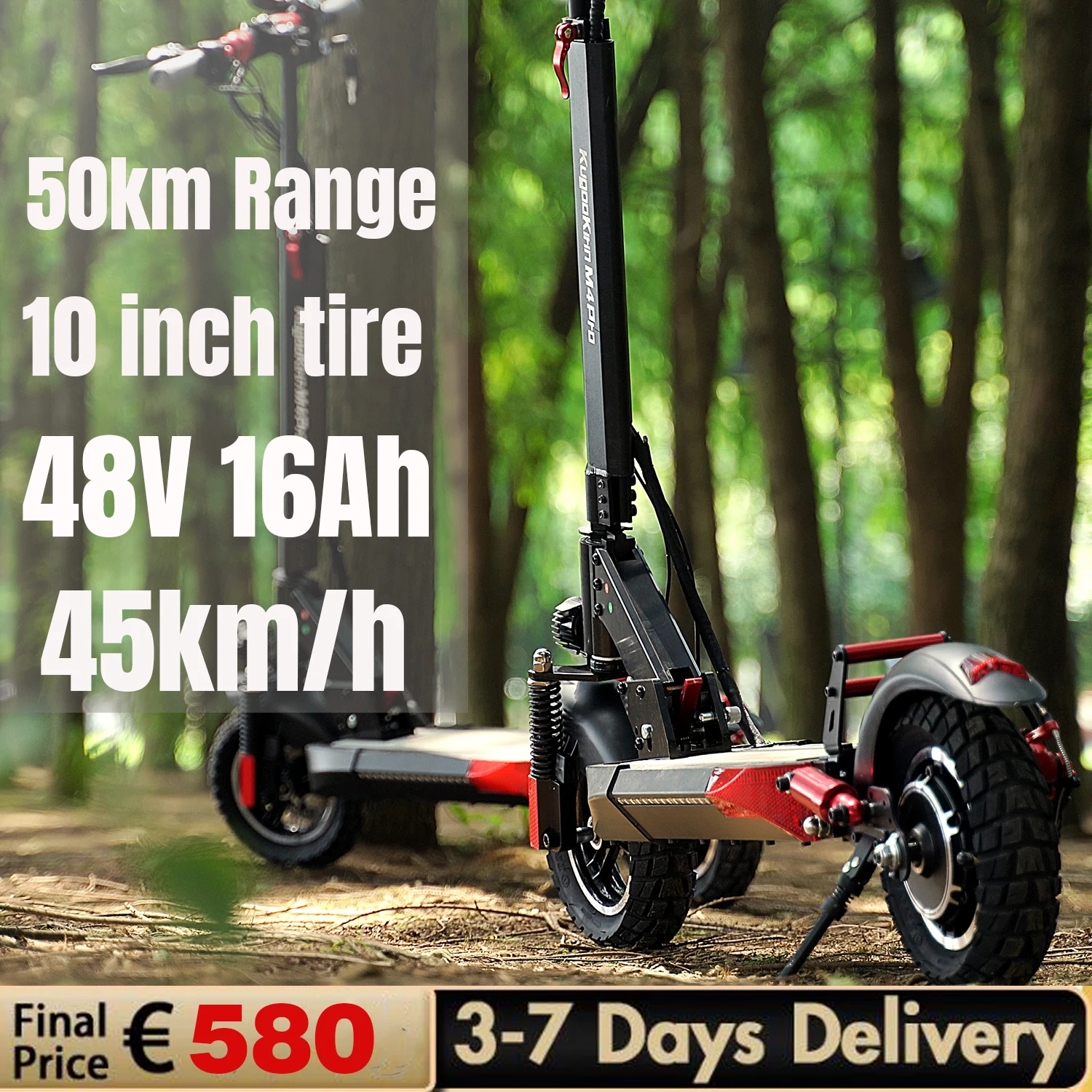 

EU Stock Electric Scooter 45km/h Foldable Adult Off-road Tire Waterproof 500W Motor 3 Speeds 48V 16Ah Battery e-scooter