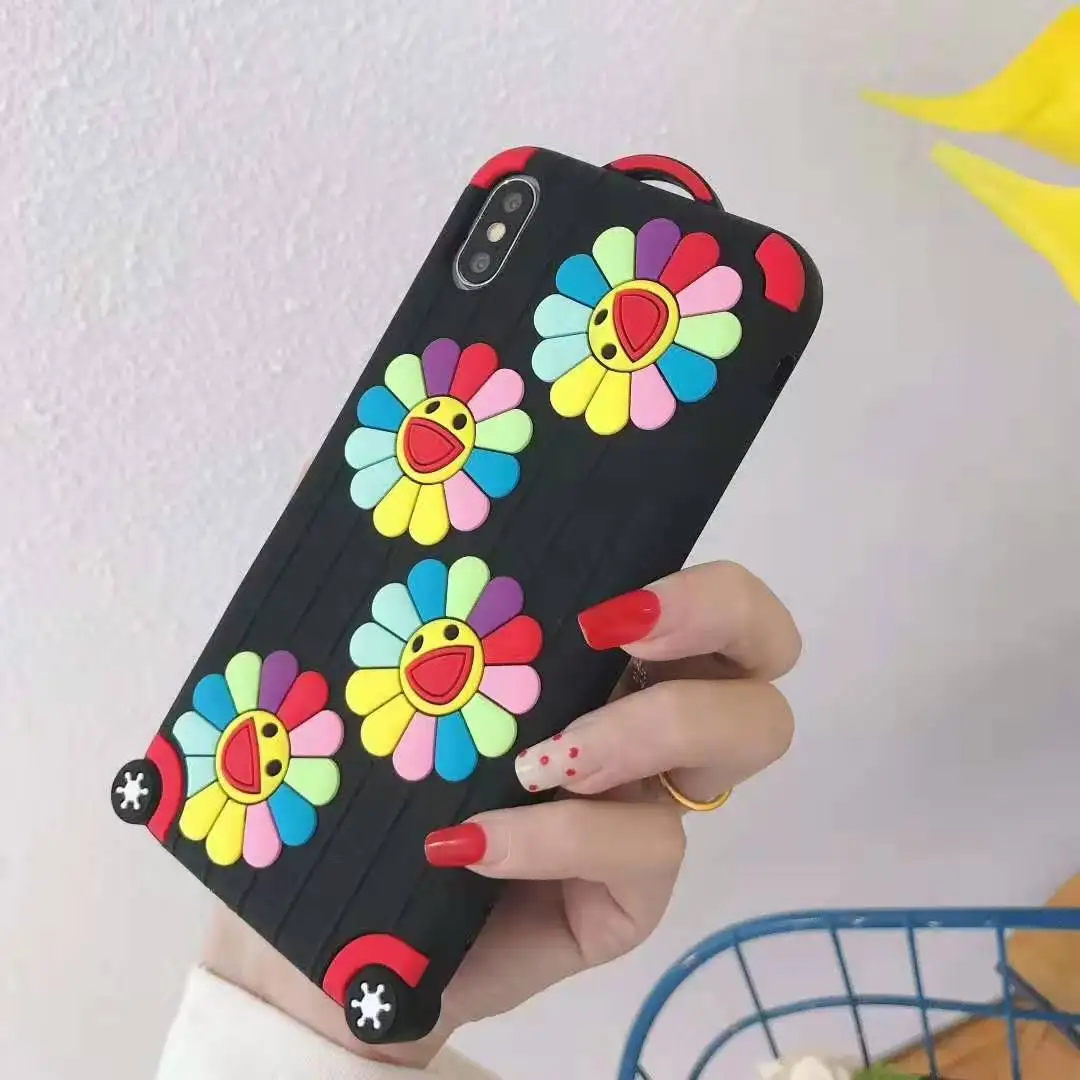 Милые чехлы с цветами солнца для iPhone 11 Pro 7 8 6s 6 Plus, чехол для телефона с симпатичным смайликом и цветами, задняя крышка, чехол для iPhone X MAX XR