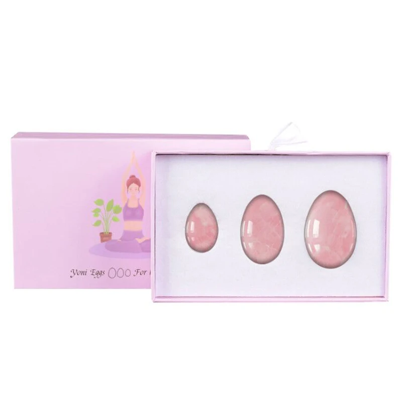 

Natural Rose Quartz Yoni Egg Jade Eggs Women Kegel Exerciser Vaginal Muscles Tightening Ball Jade Massager Crystal Kegel Eggs