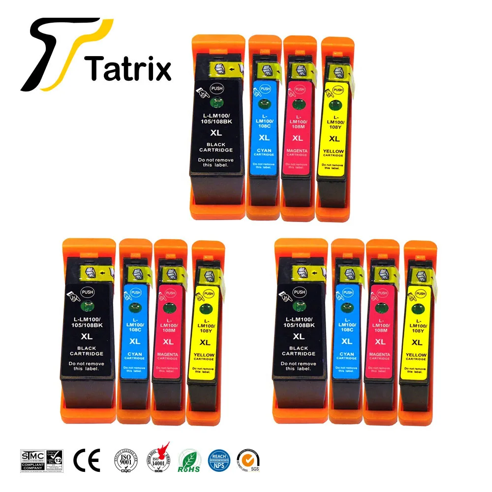 Tatrix совместимый с LM100 LM105 LM108 чернильный картридж для Lexmark S301 302 305 S405 409 S505 S605 S308 S408