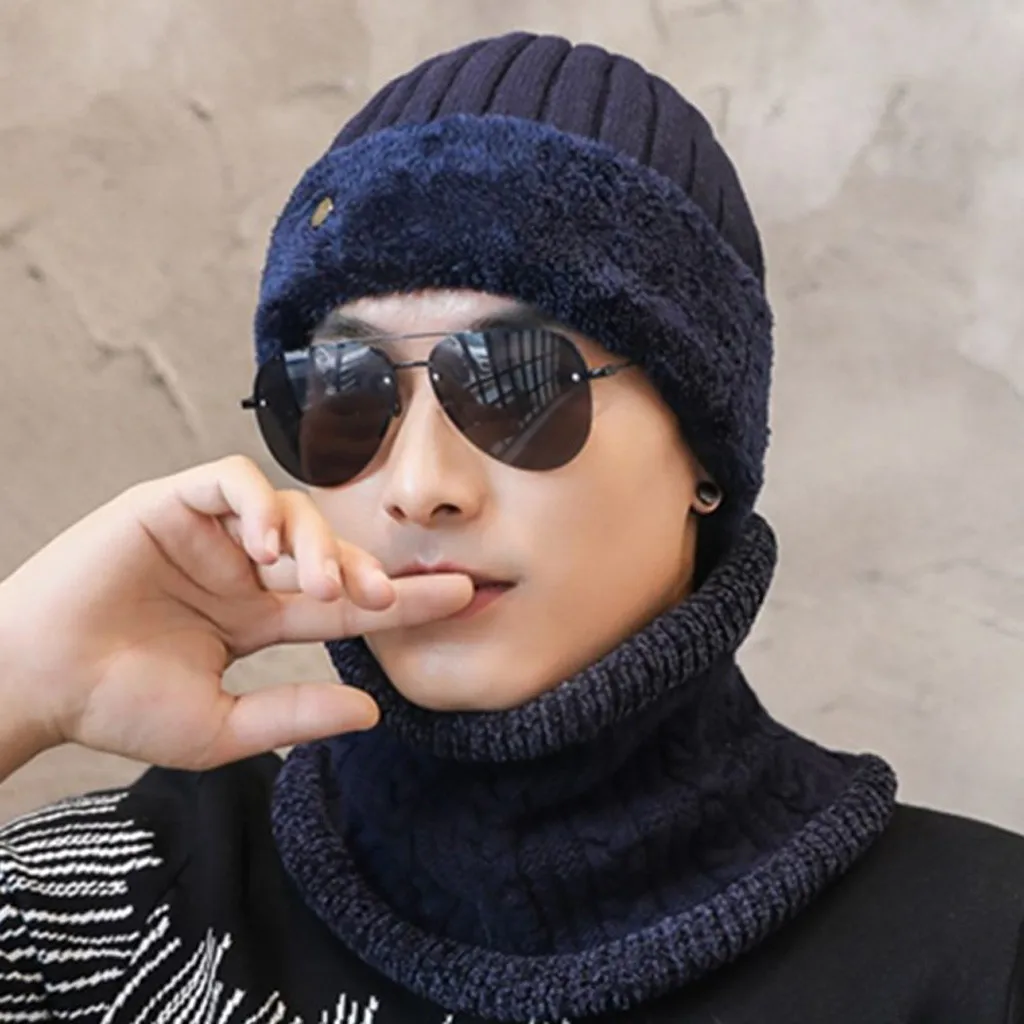 2 шт. зимние ветрозащитные шапки для походов мужская теплая термовязаная шапка