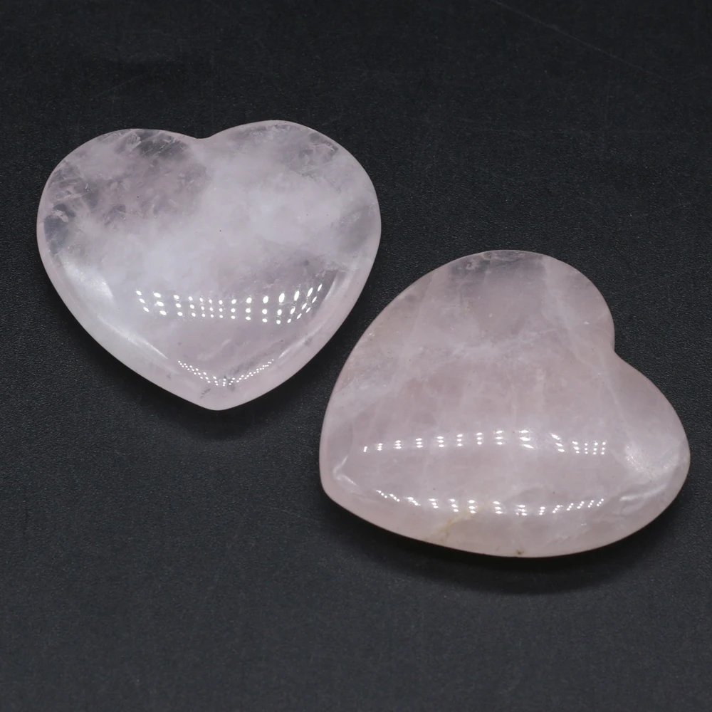 

Natural Stone Heart-shaped Rose Pink Quartz/Tiger Eye/Amethyst Love Healing Crystal DIY Chakra Home Decor Jewelry Making