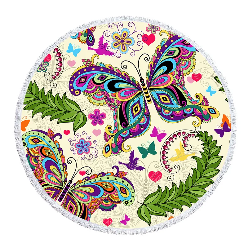 

Sand-free Quick-drying Beach Towel 3D Butterfly Printing Microfiber Bath Towel Cushion Swimming Beach Towel