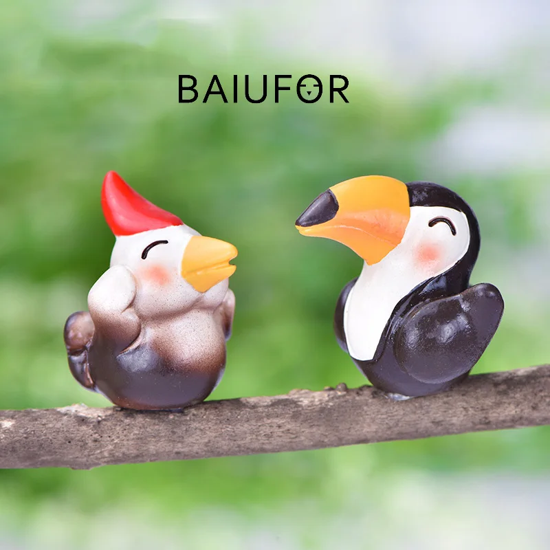 Мини Террариум BAIUFOR мини мультяшная птица попугай Сова дятел птичье гнездо