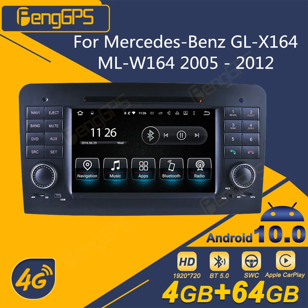 

For Mercedes-Benz GL-X164 ML-W164 2005 - 2012 Android Car Radio 2 Din Stereo Receiver Autoradio Multimedia DVD Player GPS Navi