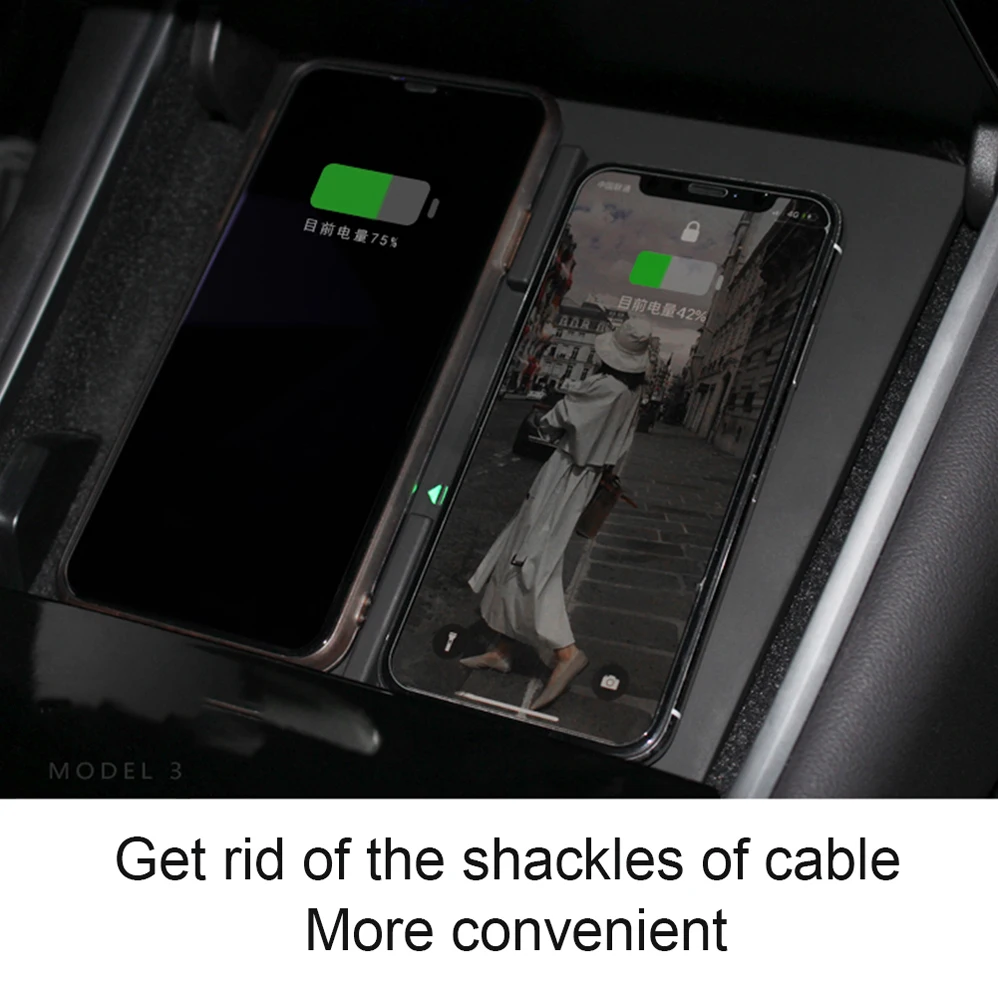 

For Tesla Model 3 Y Mobile Phone QI Wireless Charger Pad Car Center Console Upgrade USB Ports Mount Fast Wireless Charging Dock