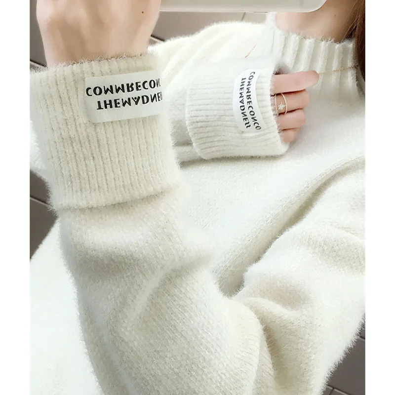 Теплый вязаный свитер для женщин на осень и зиму 2020 Женская водолазка с длинным