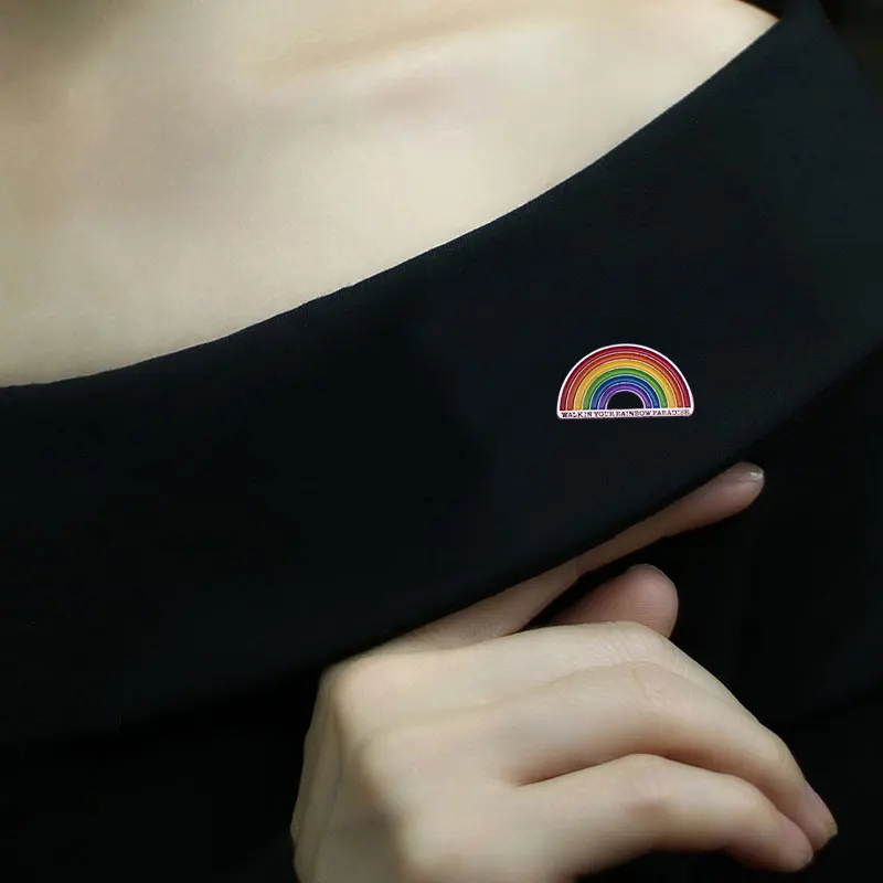 Нагрудная булавка с эмалью walk in your rainbow paradise брошь надписью love song You музыкальный