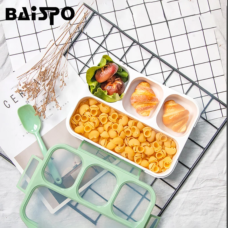 Baispo Ланч-бокс Microwavable пищевой контейнер для хранения с отсеками герметичные термальные Bento box приготовление еды в японском стиле