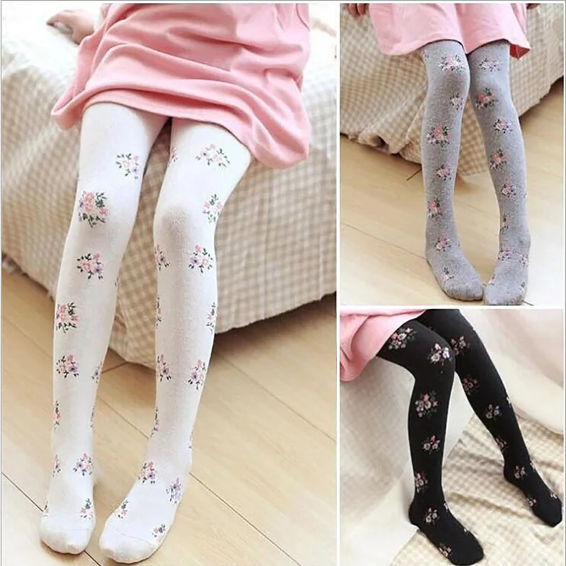 

Детские Цветочные колготки, удобные разноцветные вязаные танцевальные штаны, дышащие милые изысканные леггинсы Kawaii