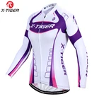 Женская велосипедная одежда X-Tiger, теплая флисовая велосипедная одежда с длинным рукавом, зимняя одежда для велоспорта