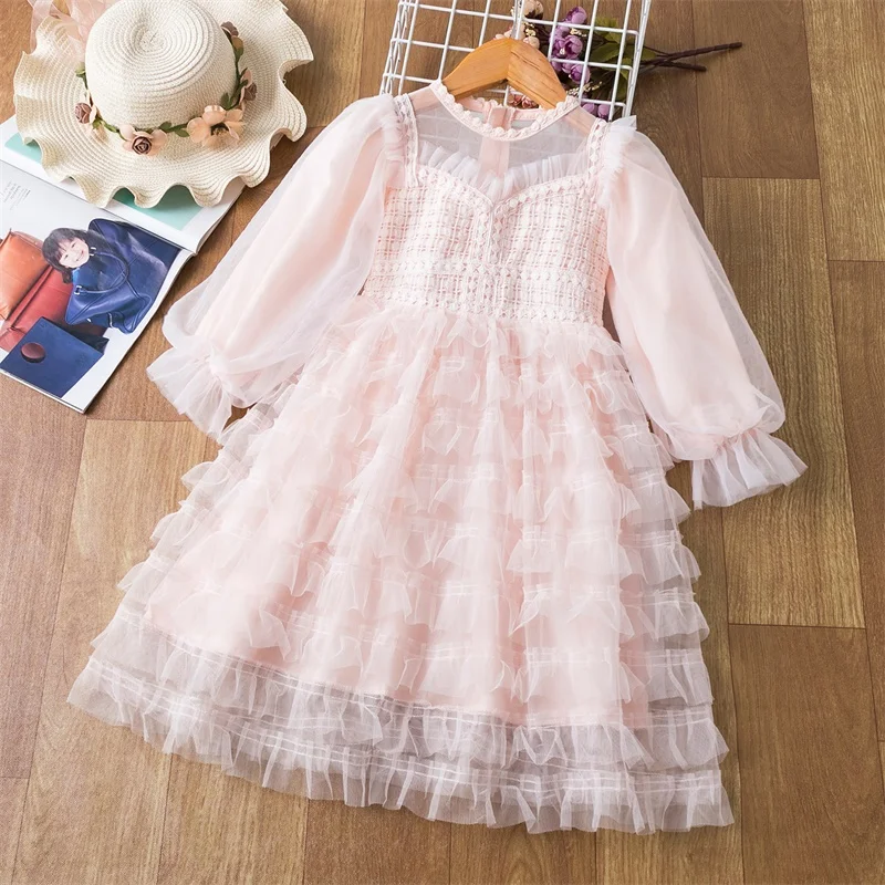 

ZWY480 Girls Dress Christmas Princess Costume Long Sleeve Autumn Dress for Girls Dress Kids Children Casual Wear