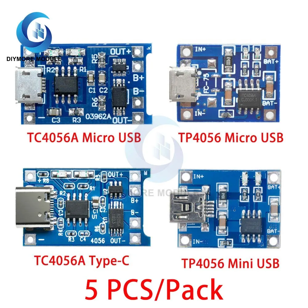 Модуль зарядного устройства для литий ионной батареи TC4056A/TP4056 5 шт. 5В 1A модуль Micro