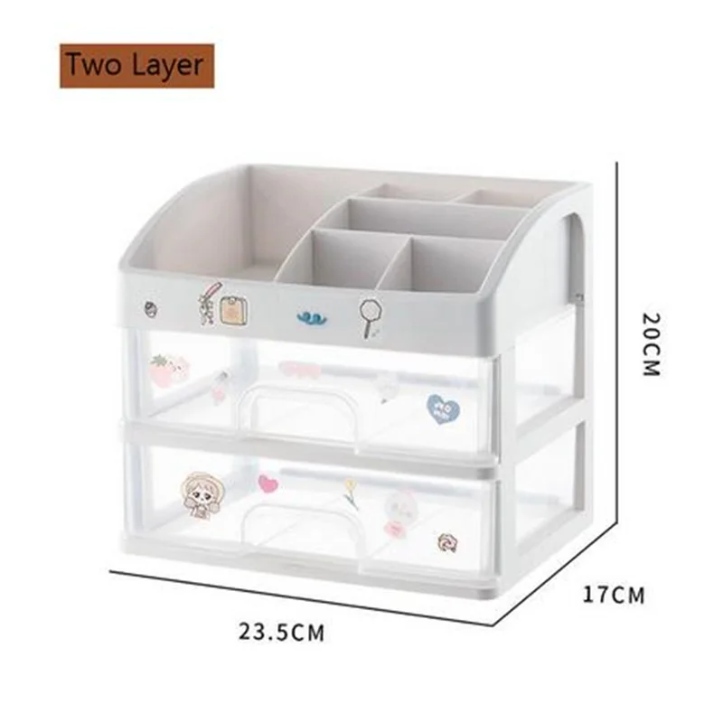

Cosmetic Storage Box Office Desktop Plastic With Drawer Large Capacity Sundry Jewelry