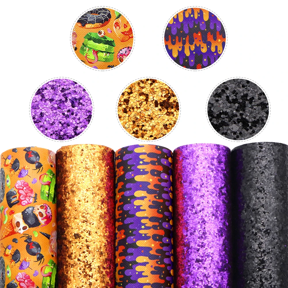 David accessories 6-8 шт./компл. 20*33 см Хэллоуин Синтетическая кожа пэчворк для волос бант