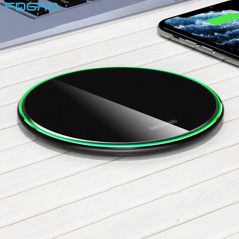 Беспроводное зарядное устройство FDGAO 15 Вт для iPhone 11 Pro XS Max X XR 8 12 Samsung S21 S20 Xiaomi mi 10 9 |