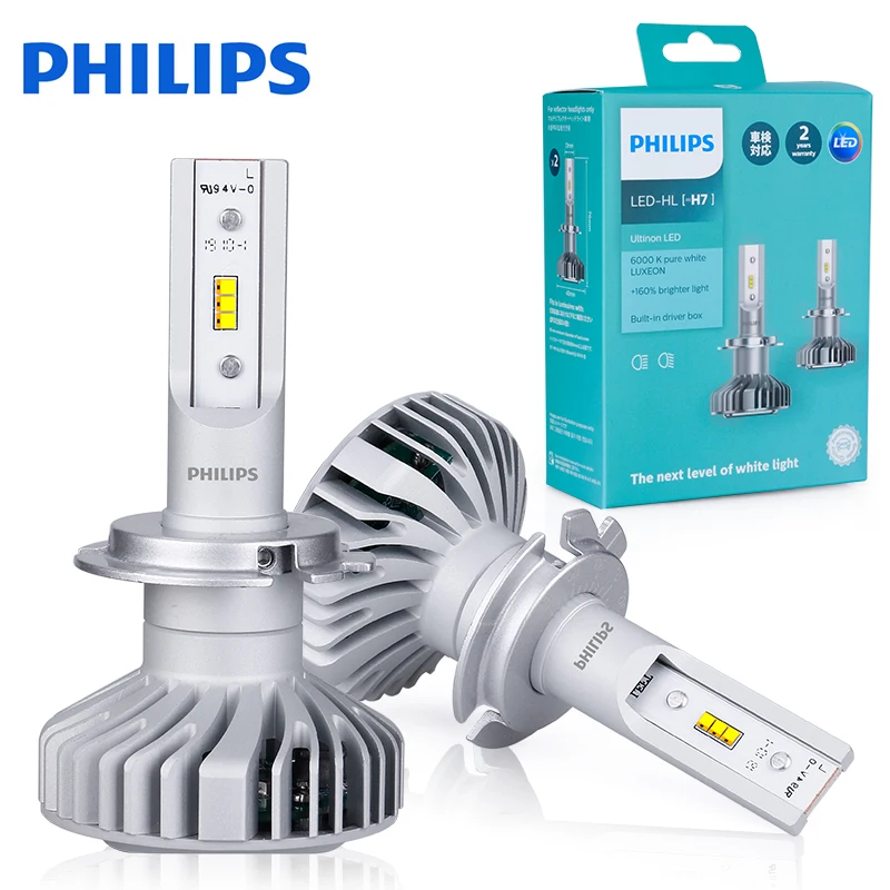 Philips H11 LED H4 H7 автомобильные передние светильник ры лампы Ultinon Essential 6000K 9005 HB3 HB4 9006 H1