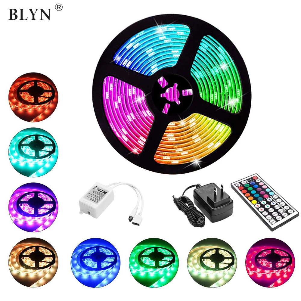 

5M 10M RGB LED Light Strip 5050 LED Tape Lights Color Changing LED Strip Lights with Remote for Home Lighting Kitchen Bedroom