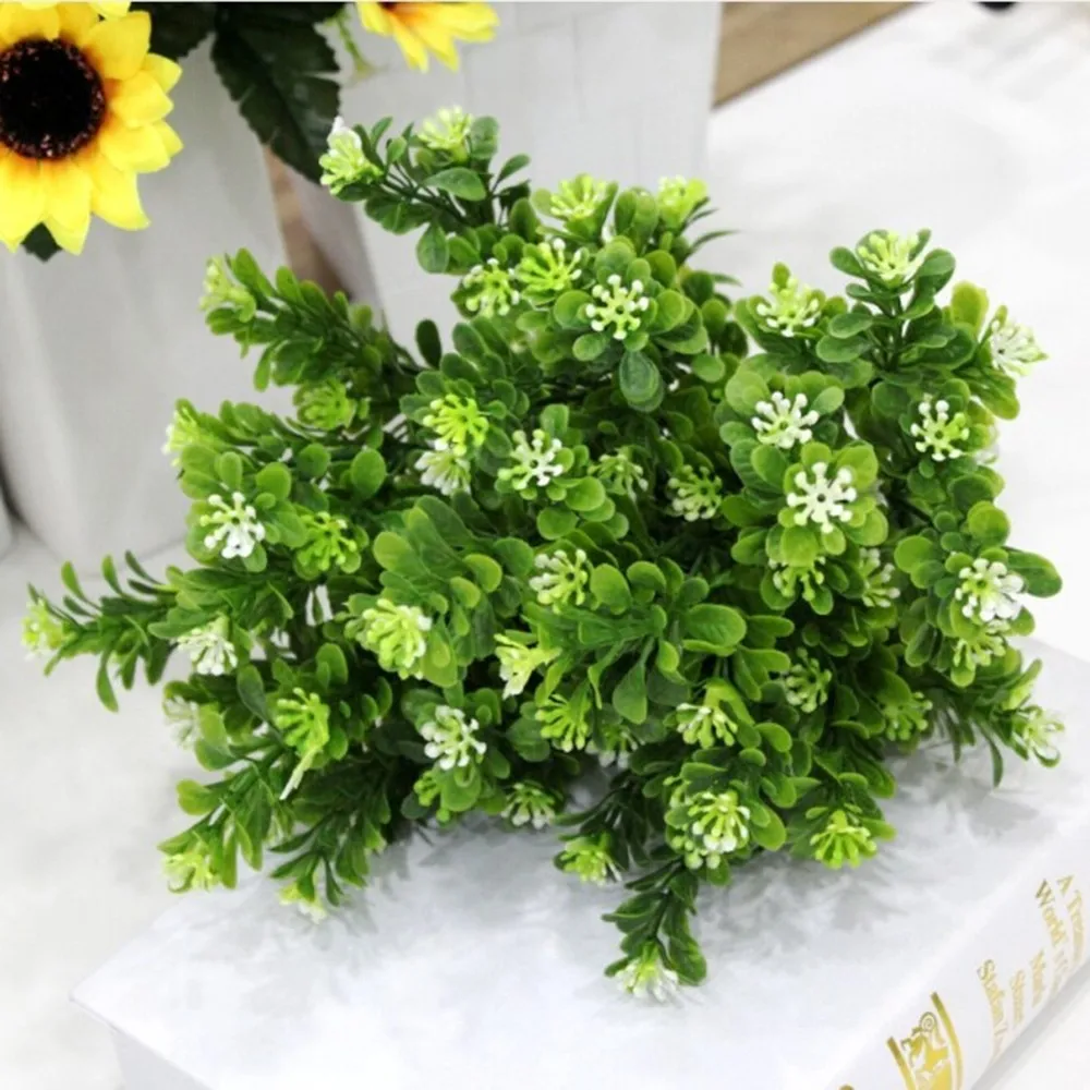 Зеленый Пластик моделирование водная трава 7 Forkweed Искусственные цветы