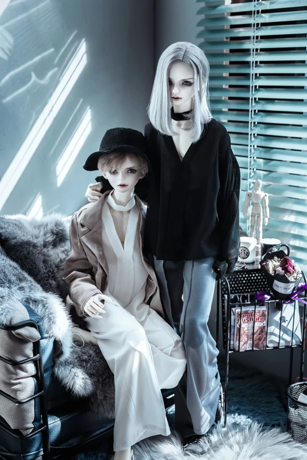 BJD кукольная одежда с v образным вырезом и рукавами фонариками шифоновый пуловер