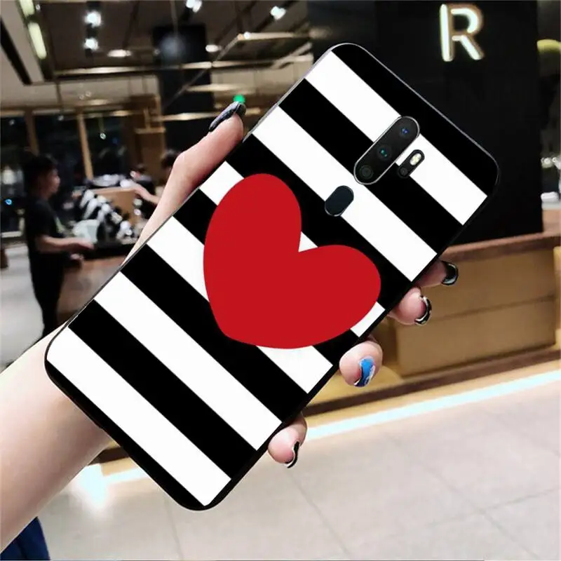 

LJHYDFCNB Black And White Line Phone Case For Oppo Reno2 Z 2Z Realme5 6 Pro R9 11 Plus 15 17 Pro